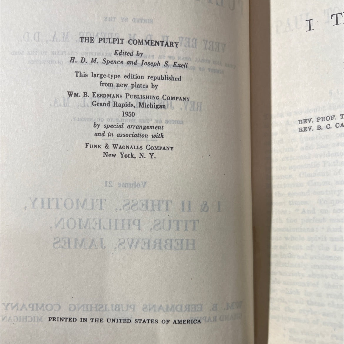 tiju pulpit commentary thessalonians book, by h. d. m. spence, joseph s. exell, 1950 Hardcover image 3
