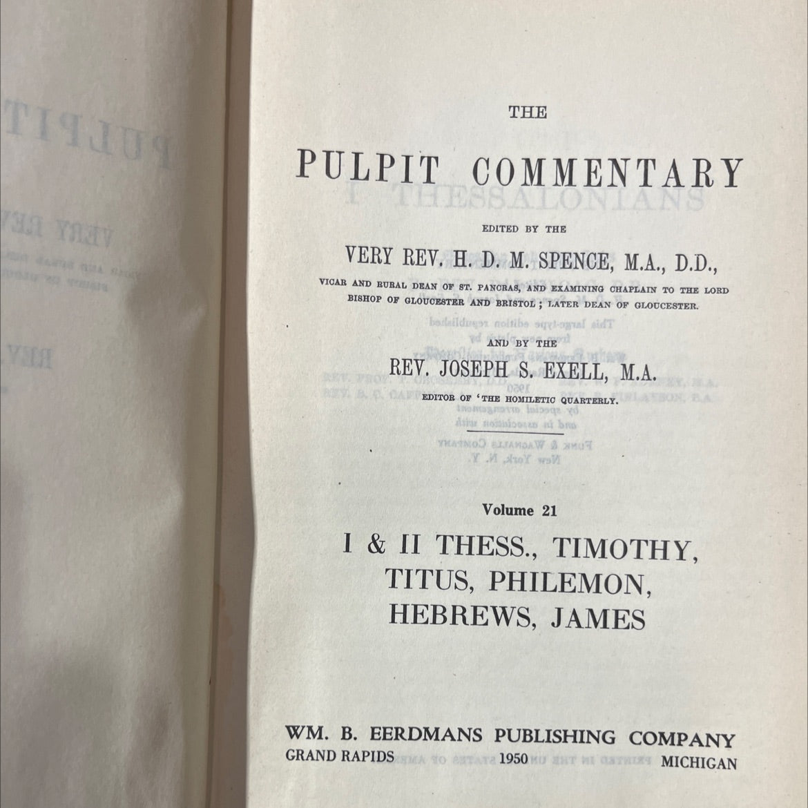 tiju pulpit commentary thessalonians book, by h. d. m. spence, joseph s. exell, 1950 Hardcover image 2