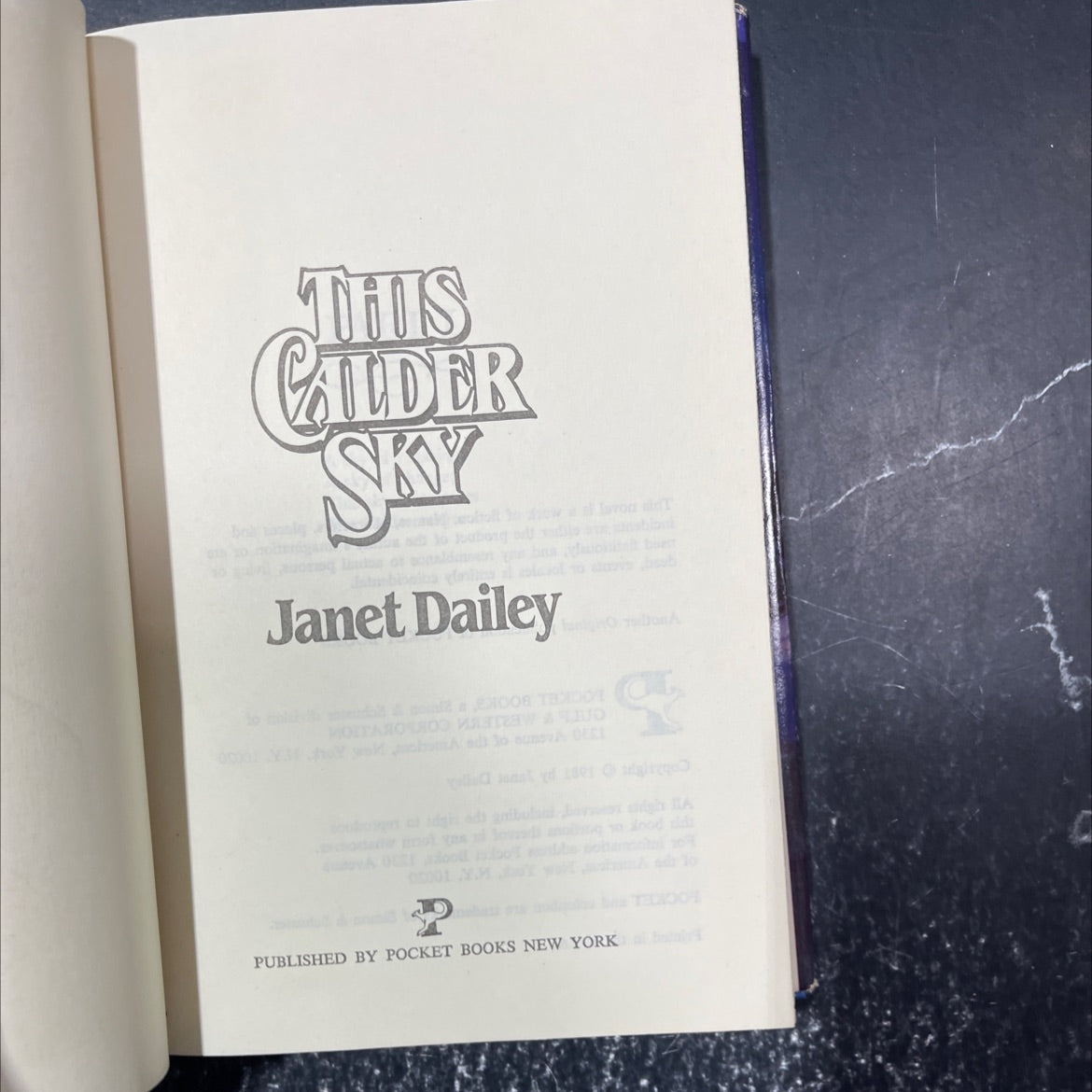 til calder sky book, by Janet Dailey, 2008 Hardcover image 2