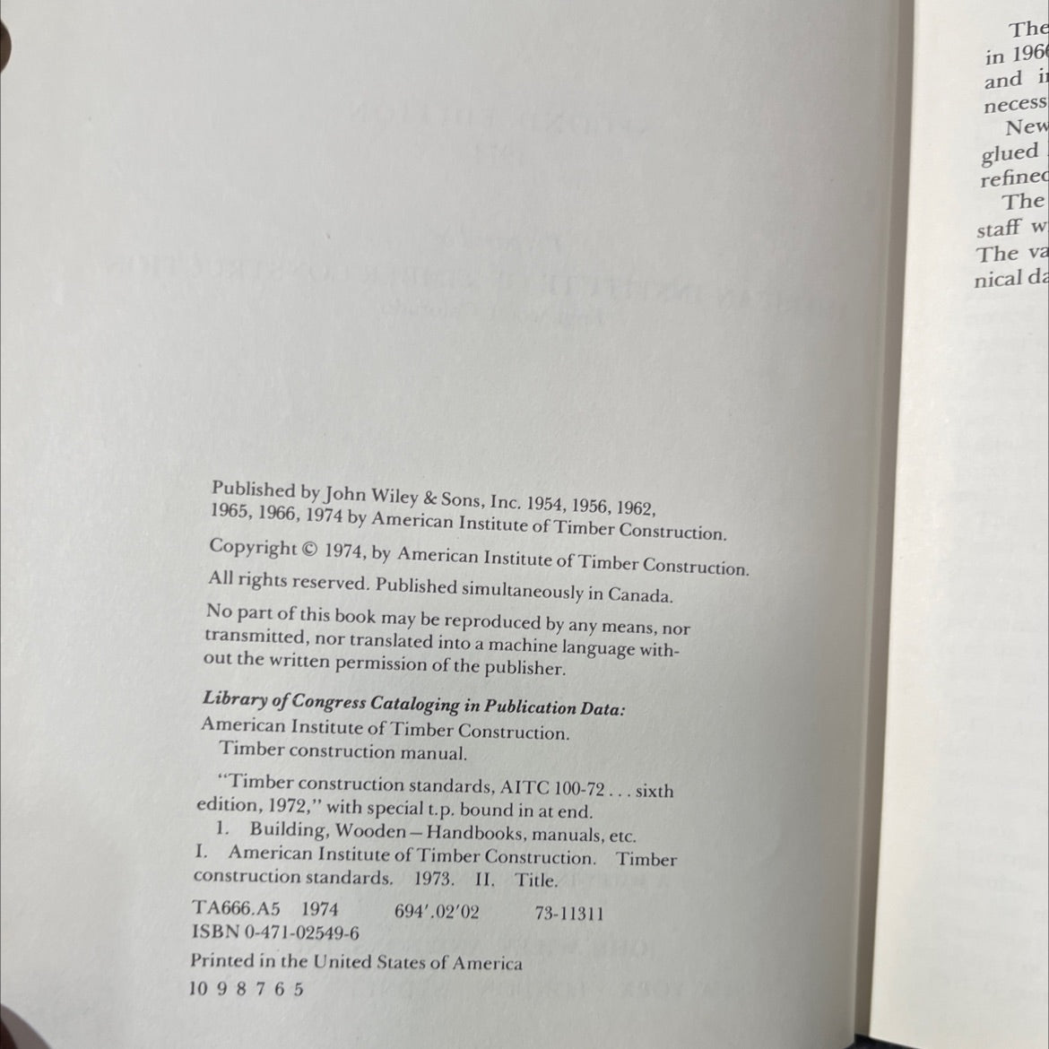 timber construction manual book, by american institute of timber construction, 1974 Hardcover image 3