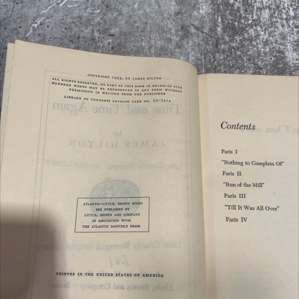 time and time again book, by james hilton, 1953 Hardcover image 3