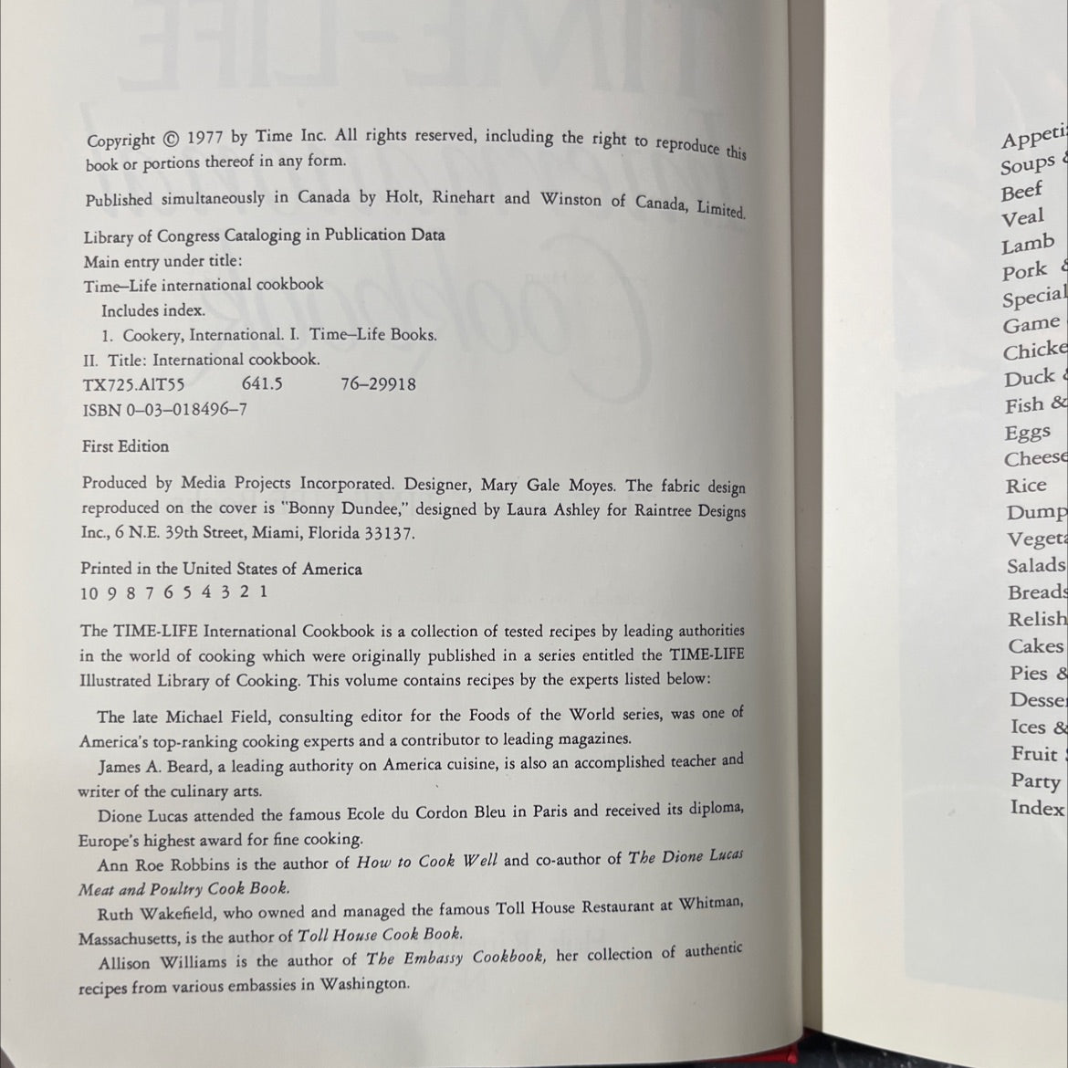 time-life international cookbook book, by the editors of time-life books, 1977 Hardcover image 3