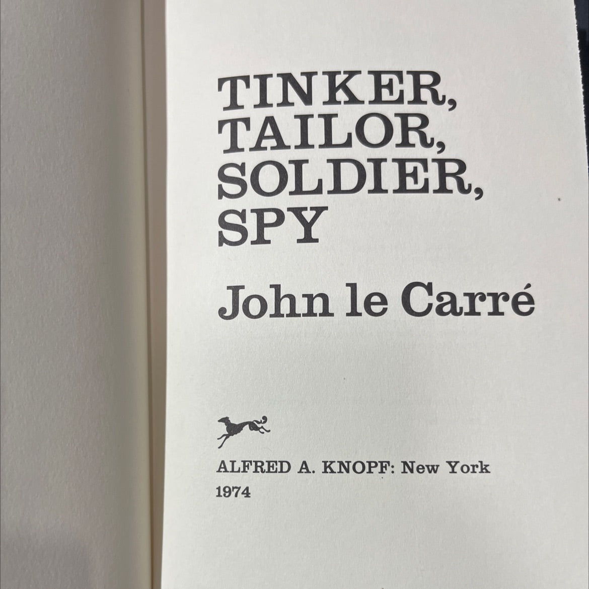 tinker, tailor, soldier, spy book, by John le Carré, 1974 Hardcover image 2