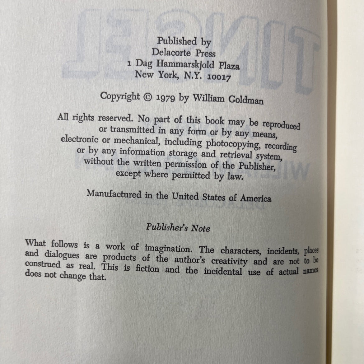 tinsel book, by william goldman, 1979 Hardcover image 3