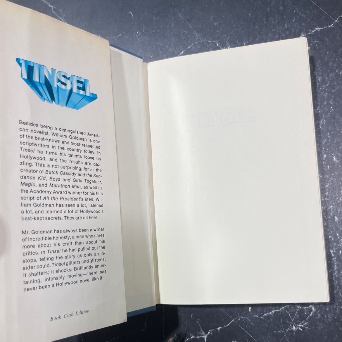 tinsel book, by william goldman, 1979 Hardcover image 4