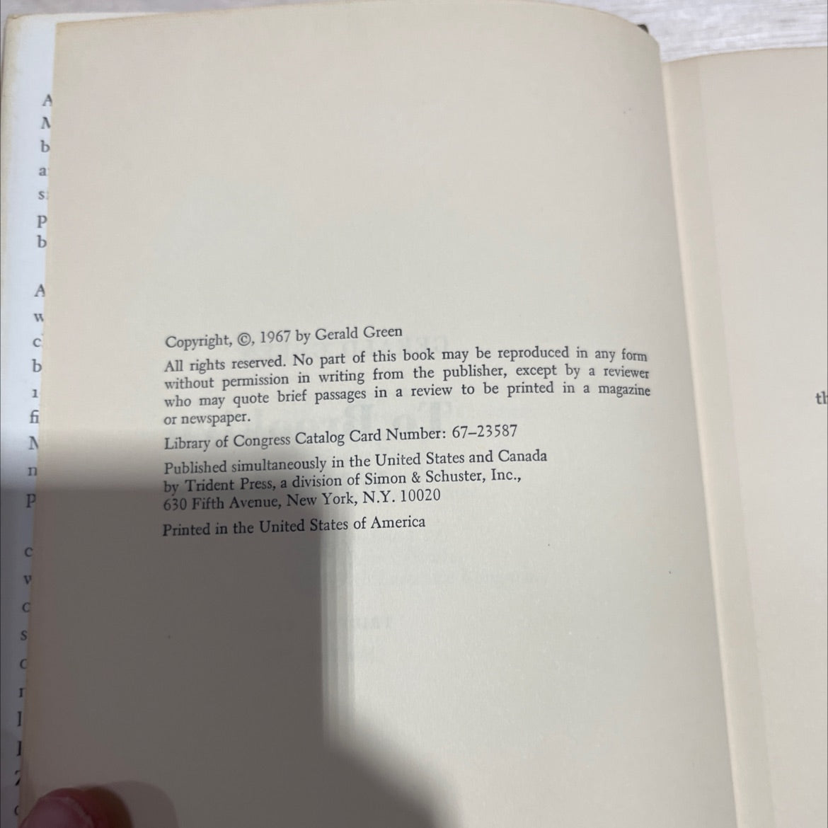 to brooklyn with love book, by gerald green, 1967 Hardcover image 3