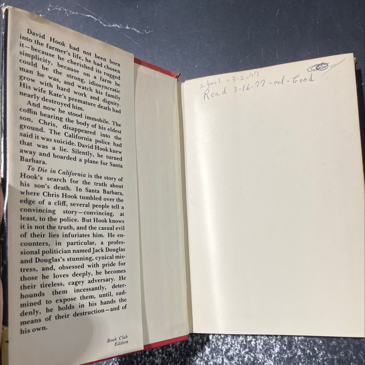 to die in california book, by newton thornburg, 1973 Hardcover image 4