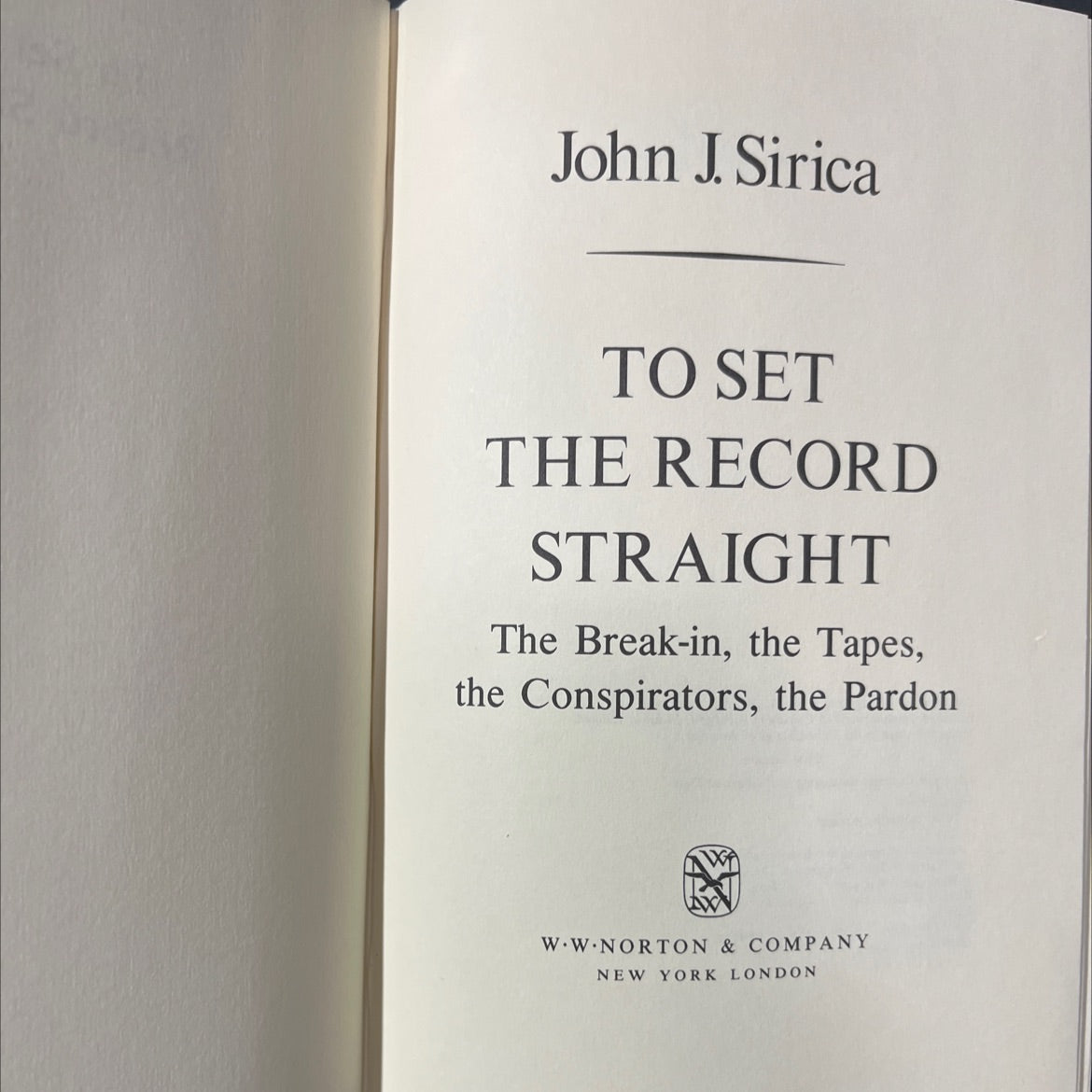 to set the record straight book, by John J. Sirica, 1979 Hardcover image 2