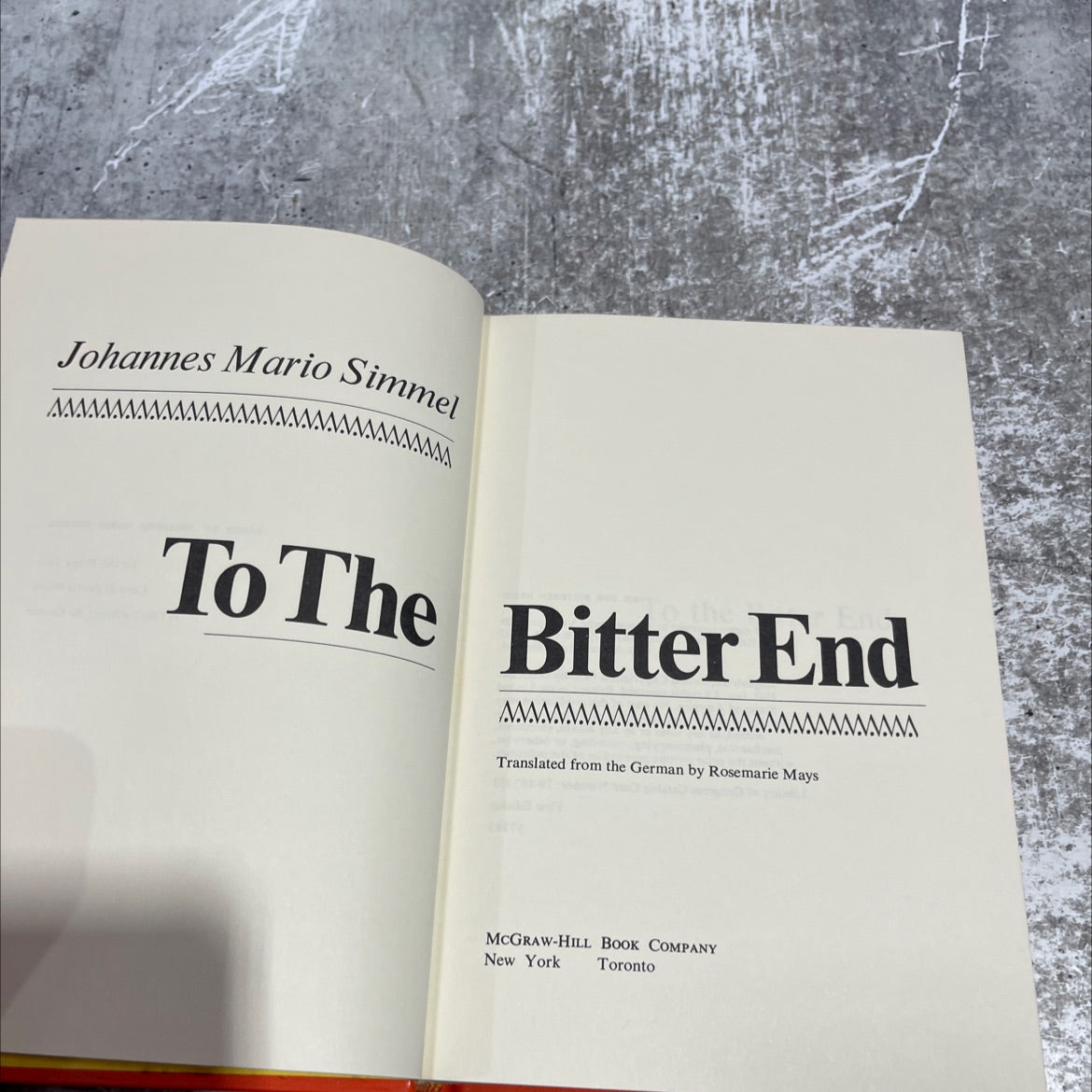 to the bitter end book, by johannes mario simmel, 1970 Hardcover image 2