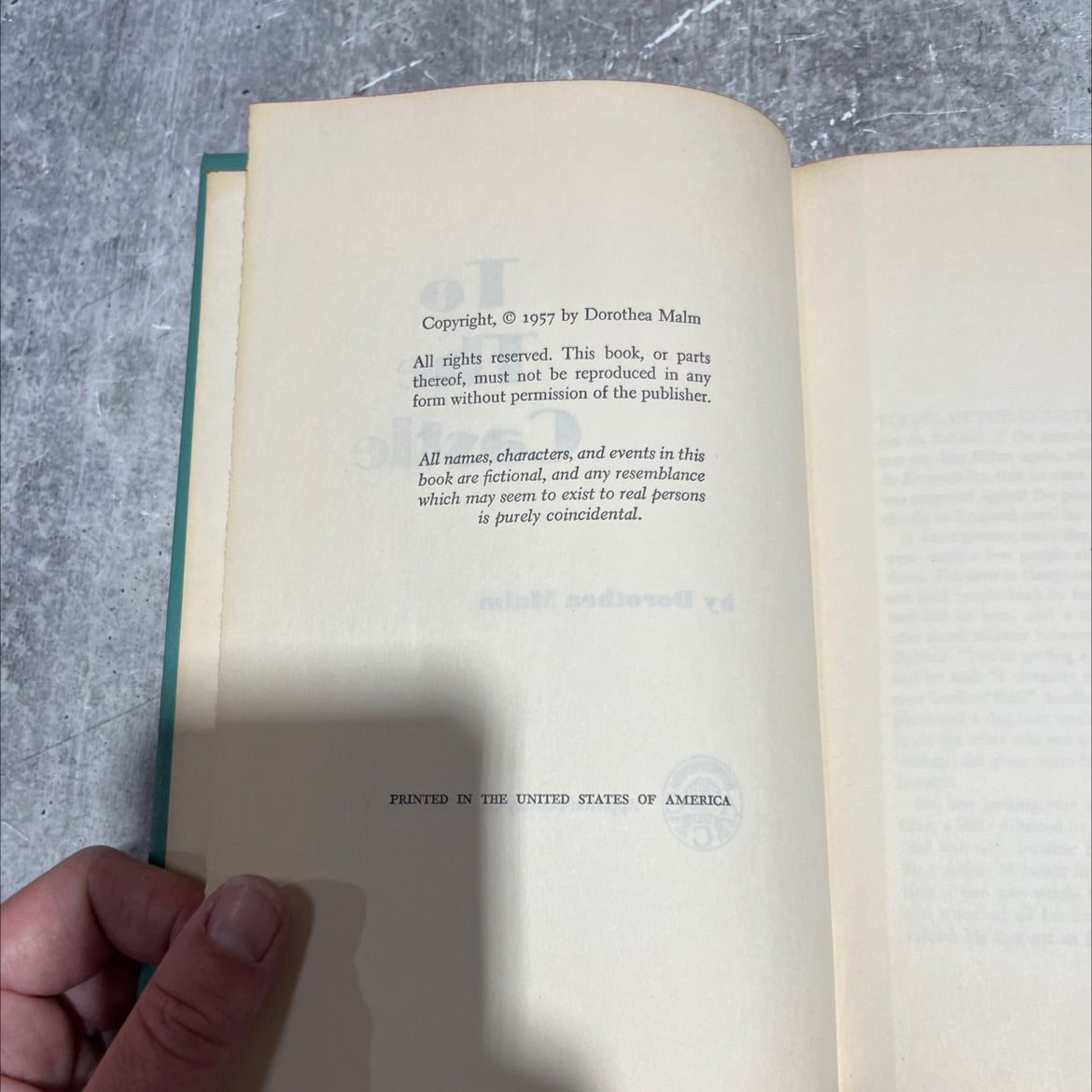 to the castle book, by dorothea malm, 1957 Hardcover image 3