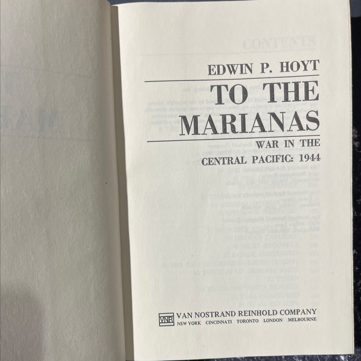 to the marianas war in the central pacific: 1944 book, by edwin p. hoyt, 1980 Hardcover image 2