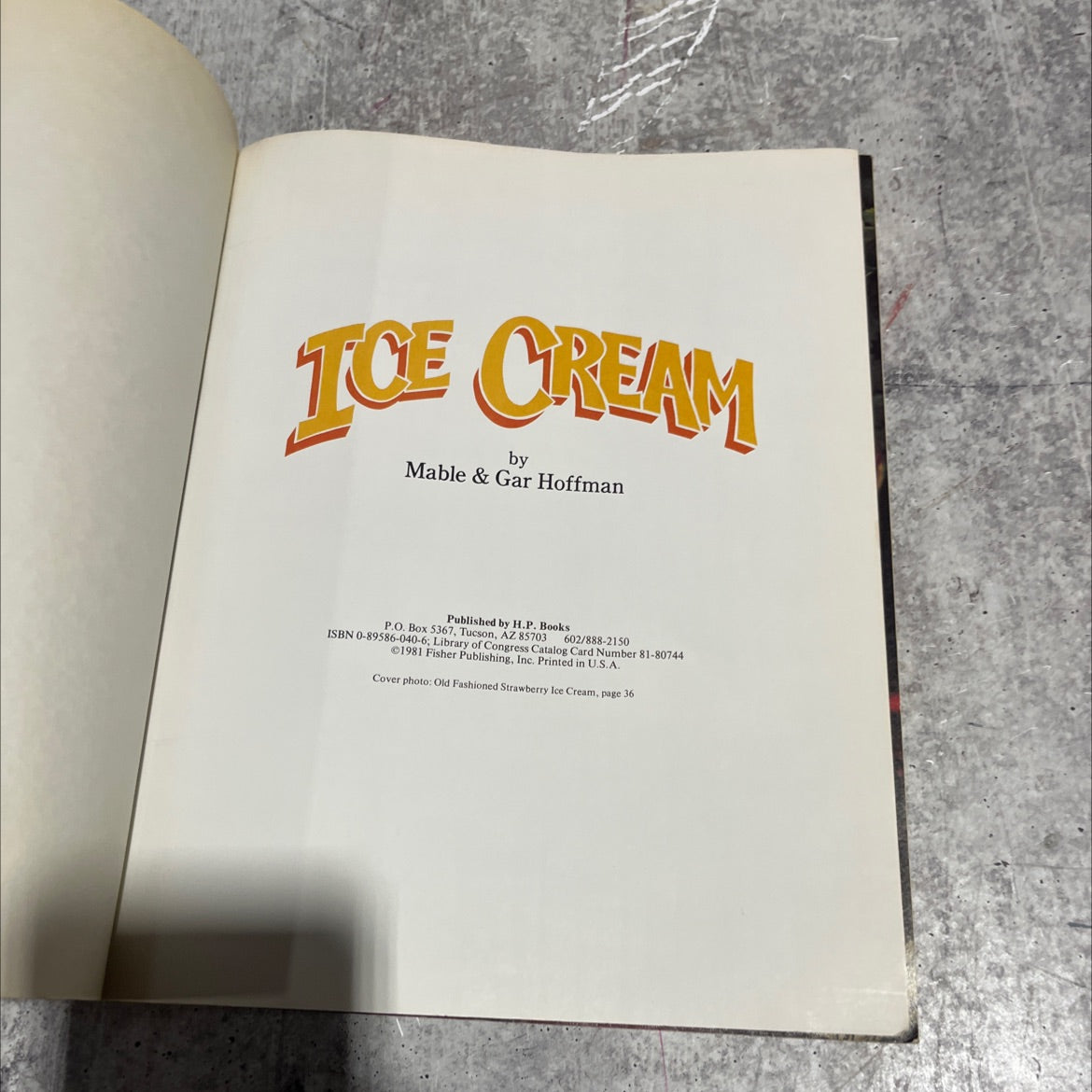 toe cream book, by Mable & Gar Hoffman, 1981 Paperback image 2