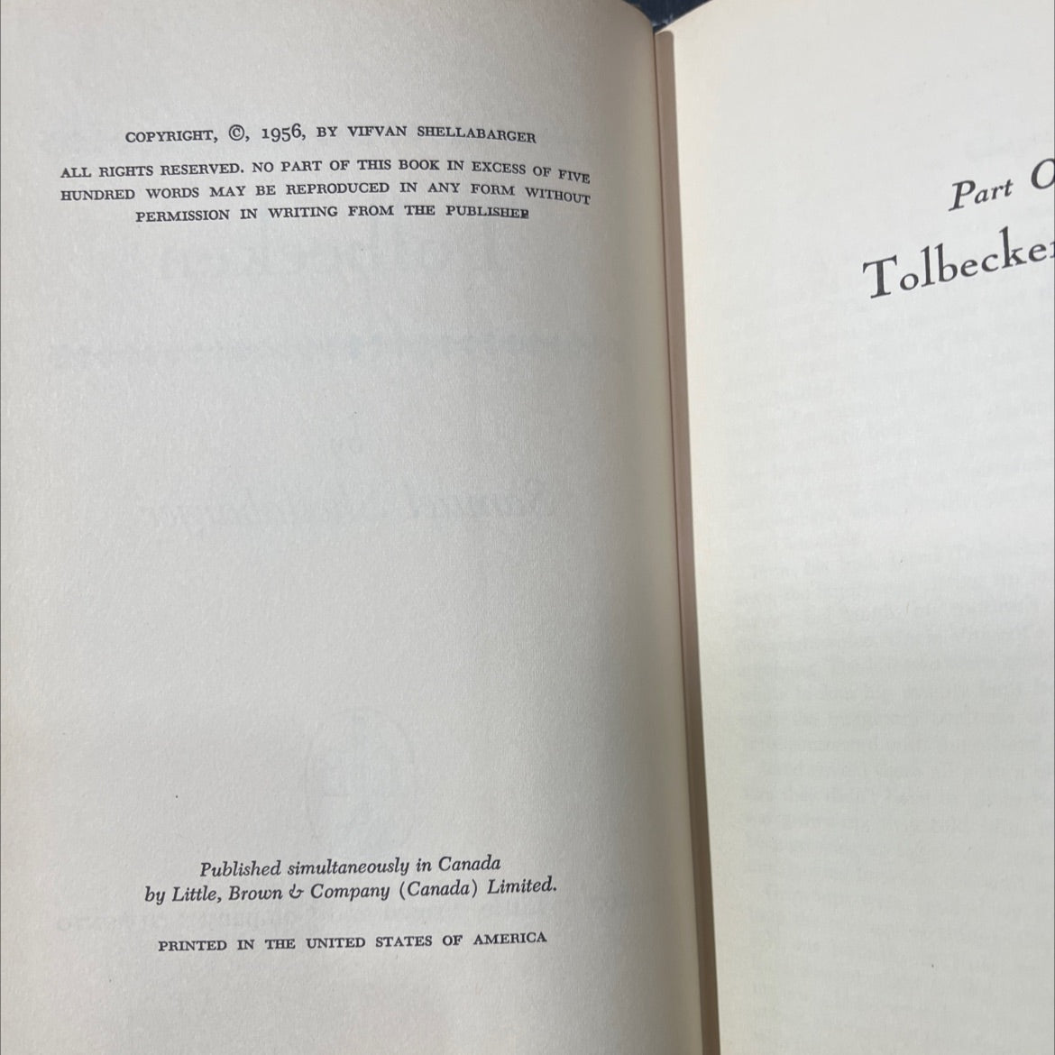 tolbecken book, by Samuel Shellabarger, 1956 Hardcover image 3