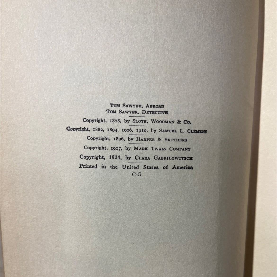 tom sawyer detective and other stories book, by mark twain, 1924 Hardcover image 3