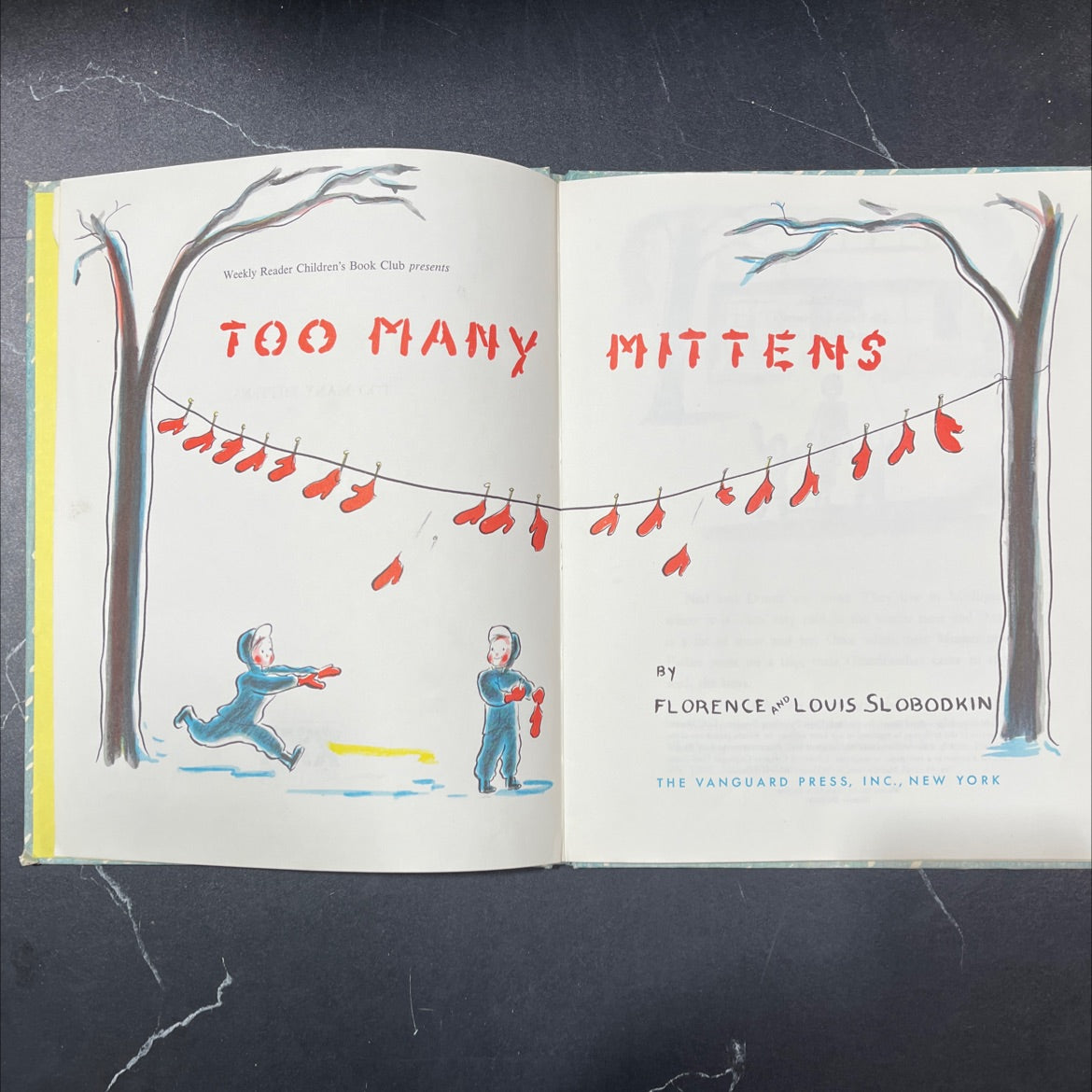 too many mittens book, by florence and louis slobodkin, 1958 Hardcover image 2