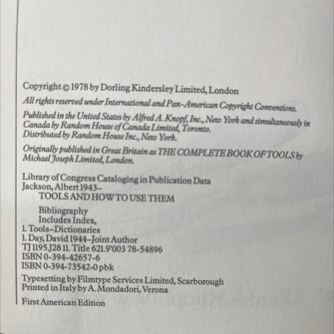 tools and how to use them book, by Albert Jackson, David Day, 1978 Hardcover image 3