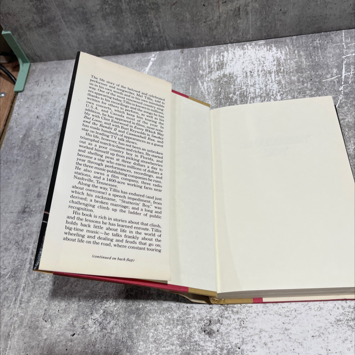 tote a stutterin' boy book, by Mel Tillis, 1989 Hardcover image 4