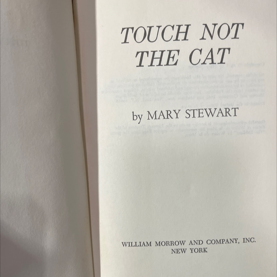 touch not the cat book, by mary stewart, 1976 Hardcover image 2