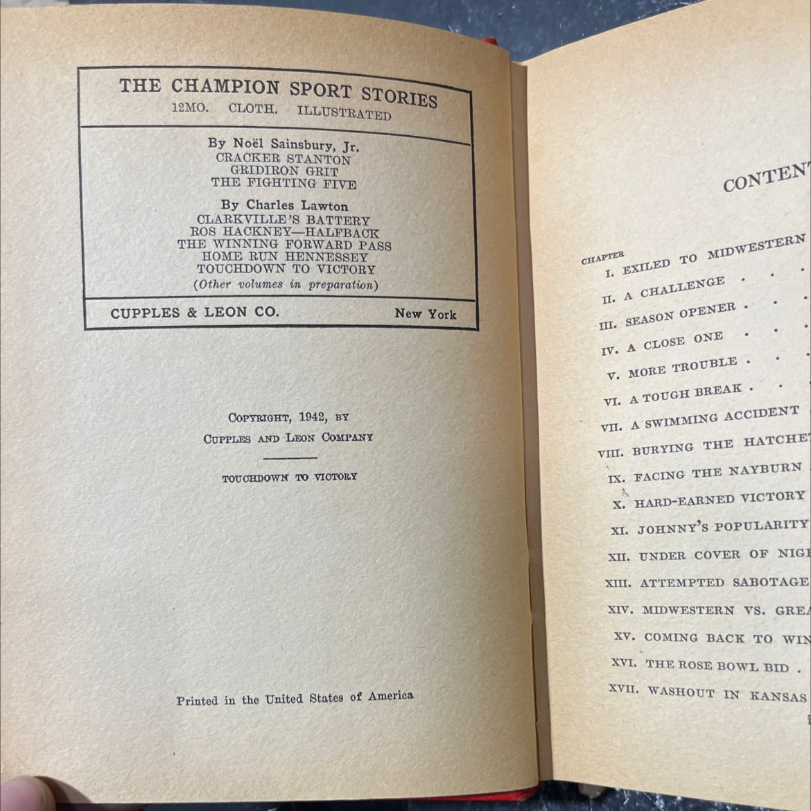 touchdown to victory or the touchdown express makes good book, by charles lawton, 1942 Hardcover image 3