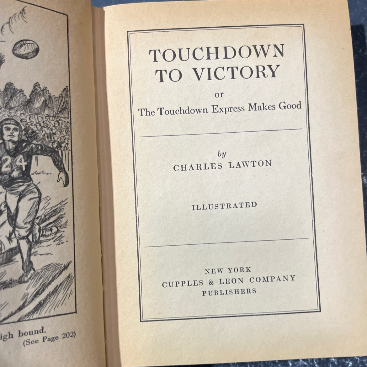 touchdown to victory or the touchdown express makes good book, by charles lawton, 1942 Hardcover image 2