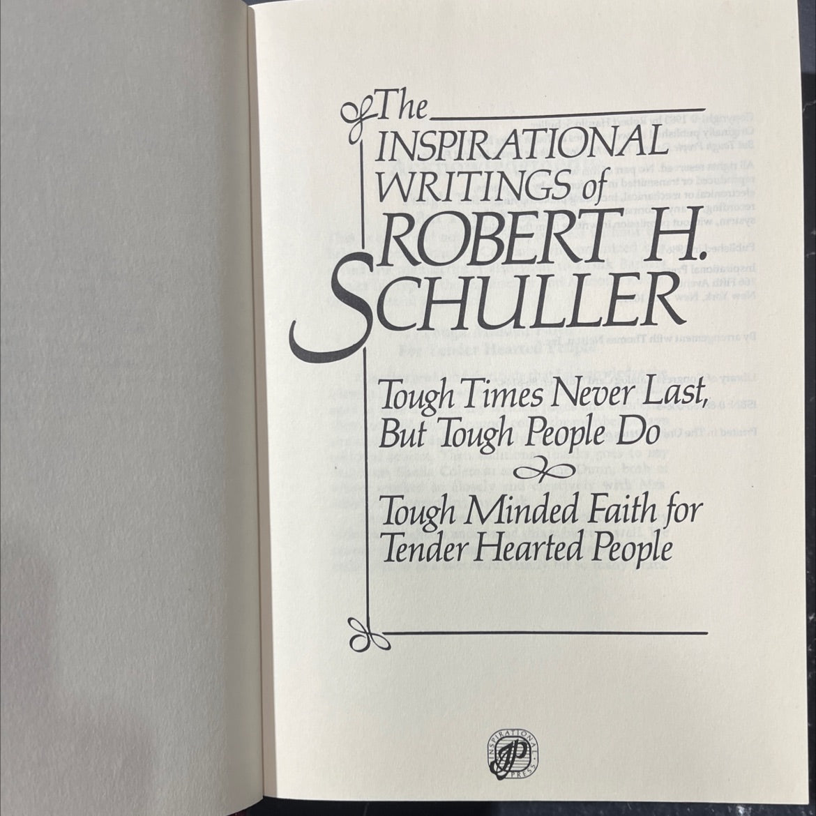 tough times never last, but tough people do book, by robert h schuller, 1986 Hardcover image 2