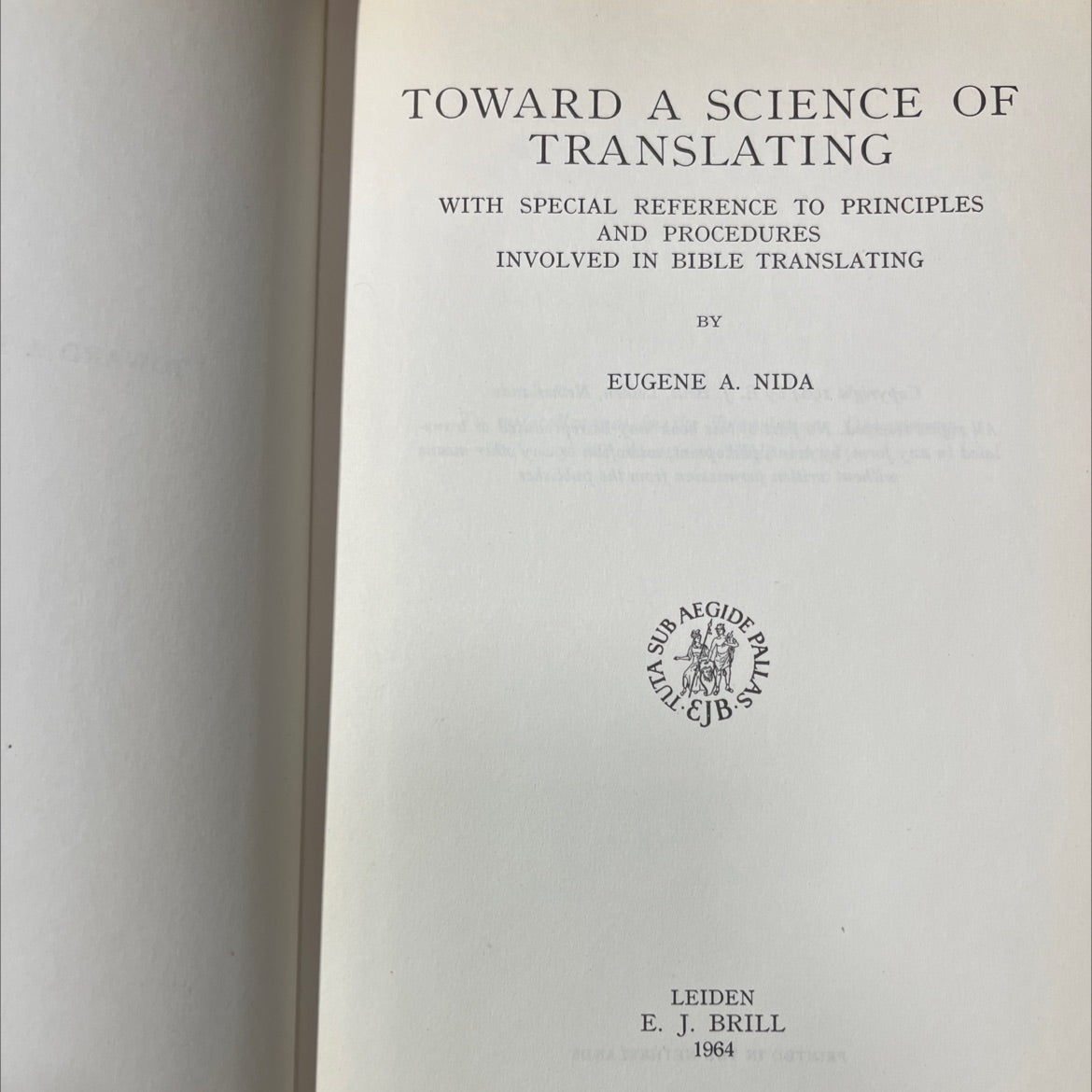 toward a science of translating with special reference to principles and procedures involved in bible translating book, image 2