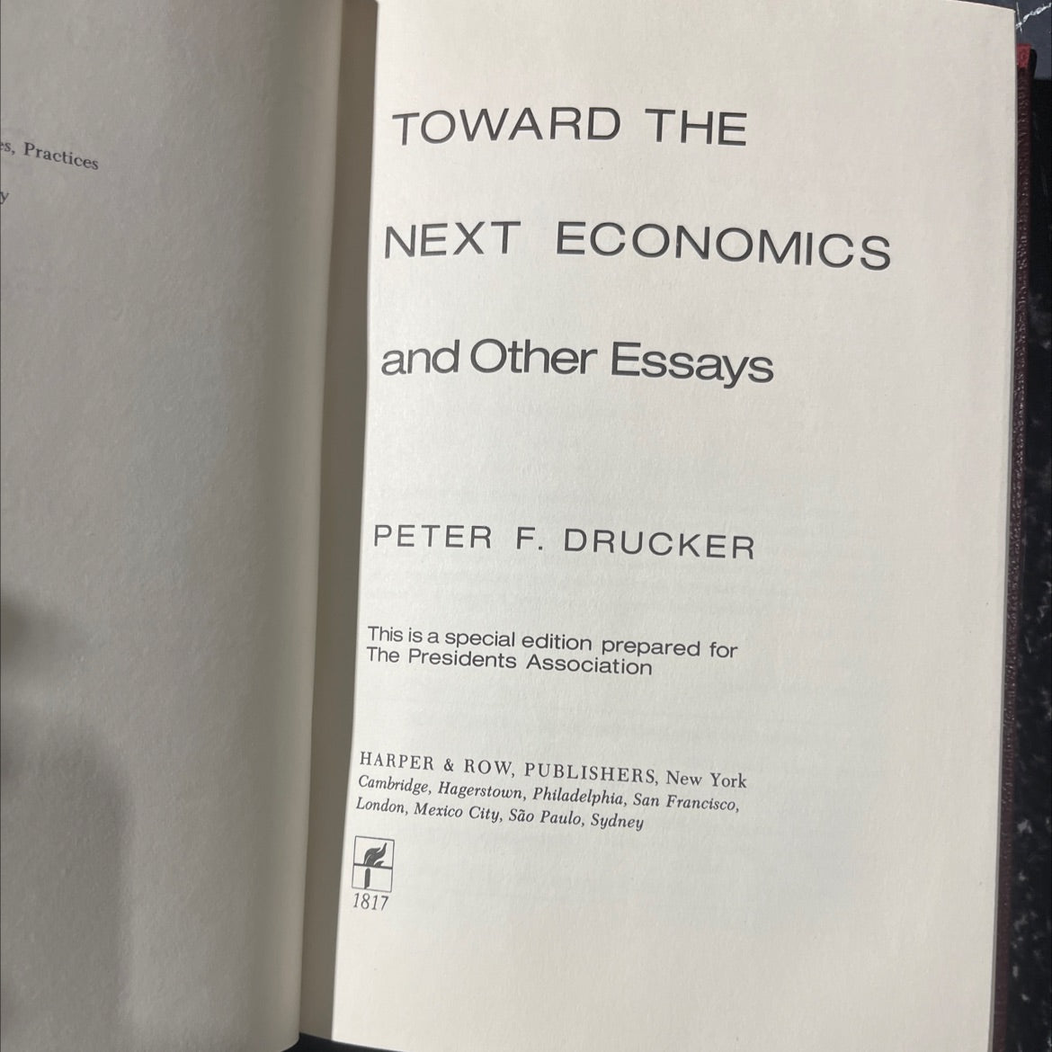 toward the next economics and other essays book, by peter f. drucker, 1981 Hardcover image 2