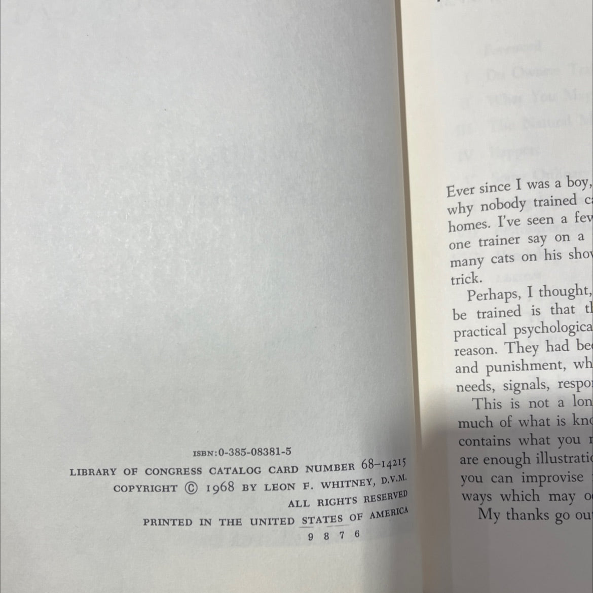 training you to train your cat book, by leon f. whitney, d.v.m., 1968 Hardcover, Vintage image 3