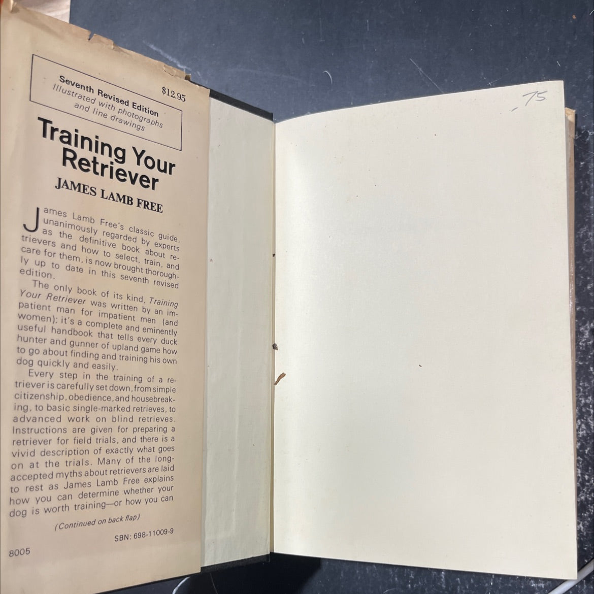 training your retriever book, by James Lamb Free, 1980 Hardcover image 4