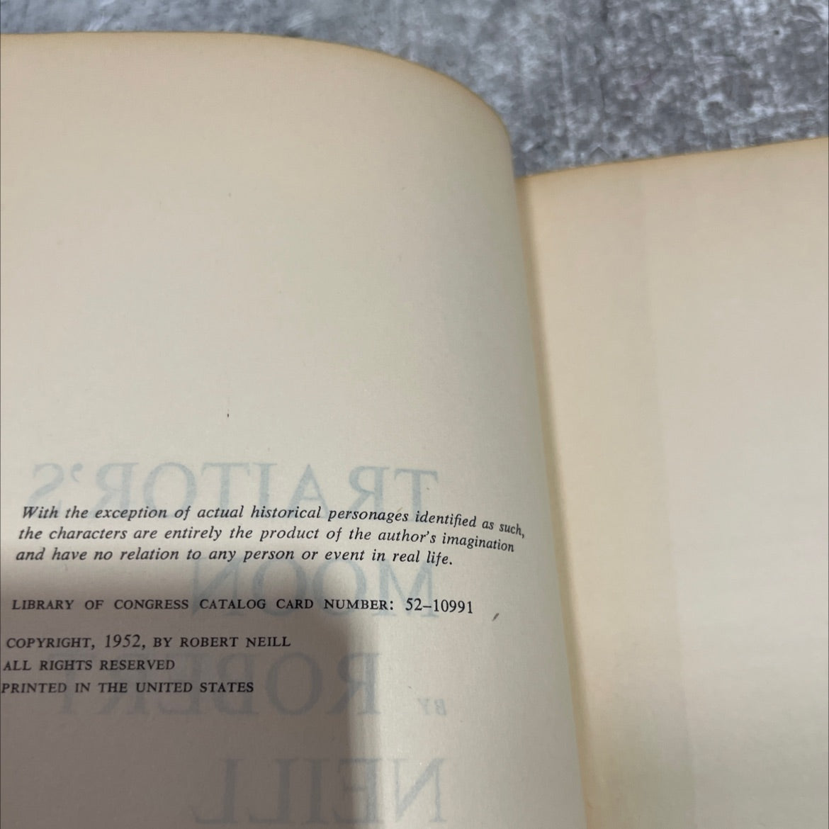 traitor's moon book, by robert neill, 1952 Hardcover image 3