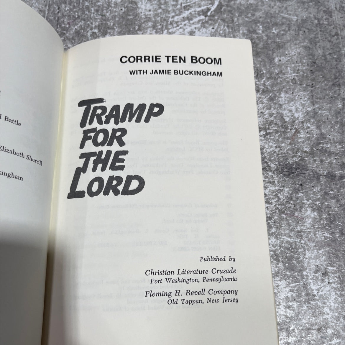tramp for the lord book, by corrie ten boom and jamie buckingham, 1974 Hardcover image 2