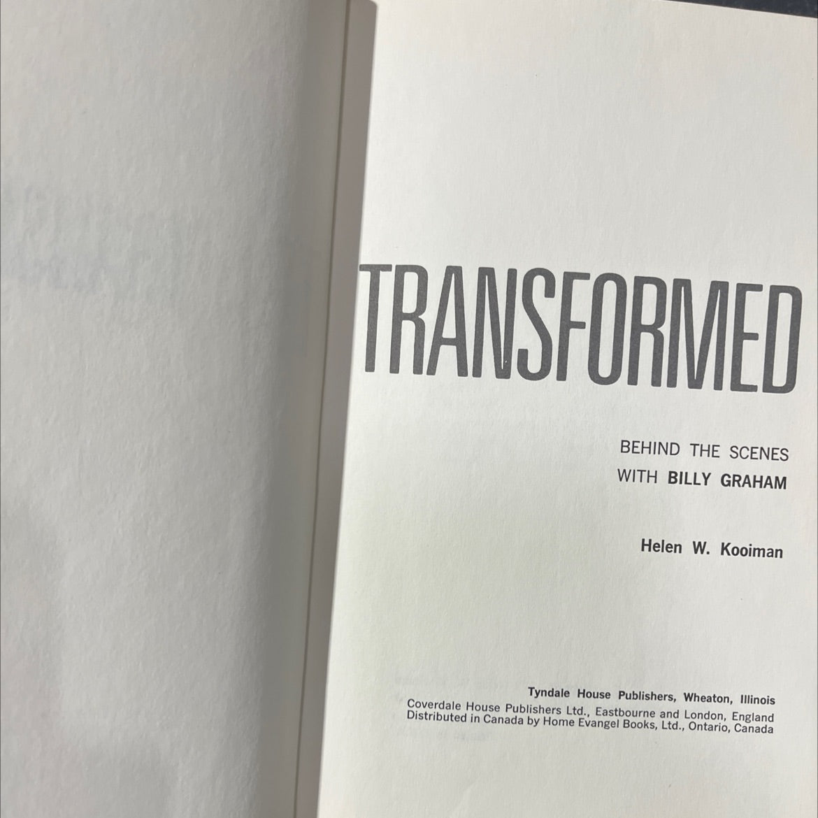 transformed behind the scenes with billy graham book, by helen w. kooiman, 1970 Hardcover image 2