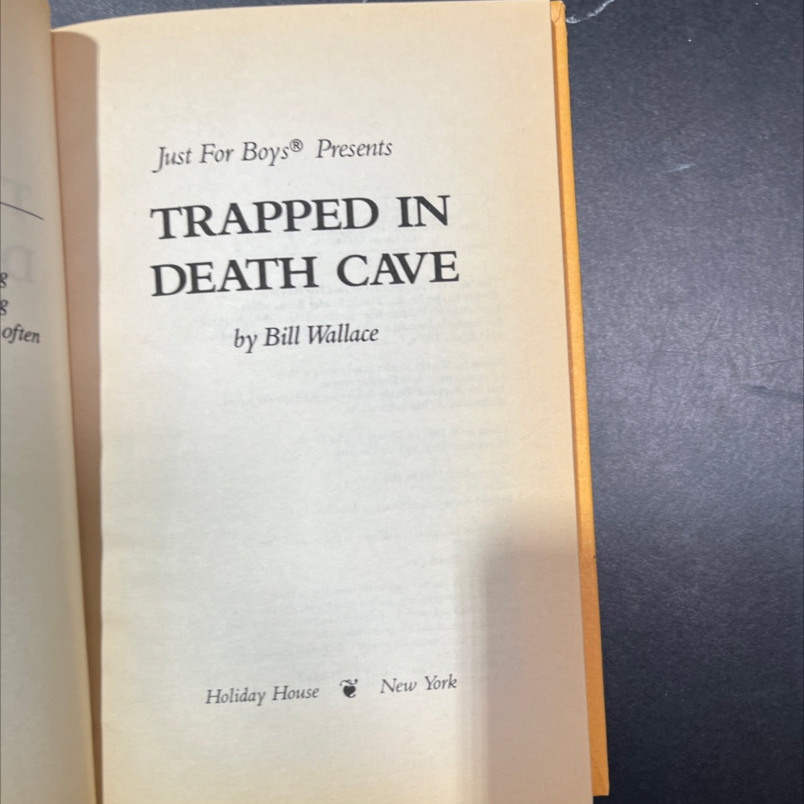 trapped in death cave book, by Bill Wallace, 1984 Hardcover image 2
