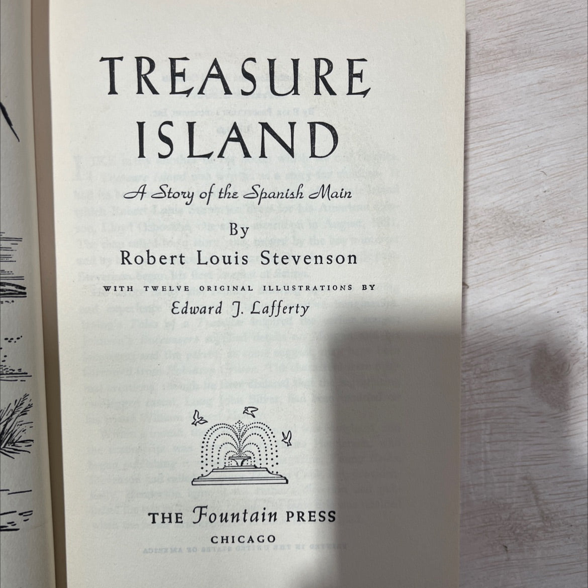 treasure island a story of the spanish main book, by robert louis stevenson, 1949 Hardcover, Vintage image 2