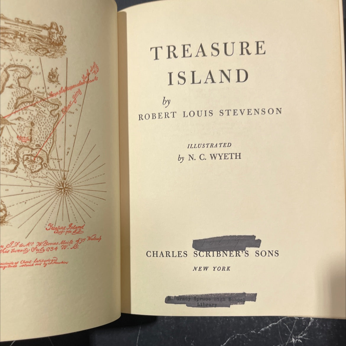 treasure island book, by robert louis stevenson, 1939 Hardcover image 2