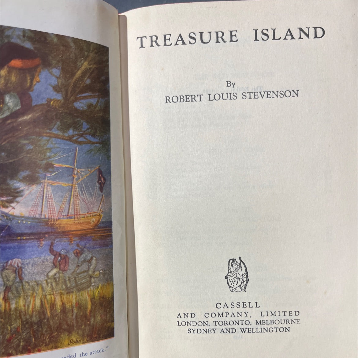 treasure island book, by robert louis stevenson, 1950 Hardcover image 2