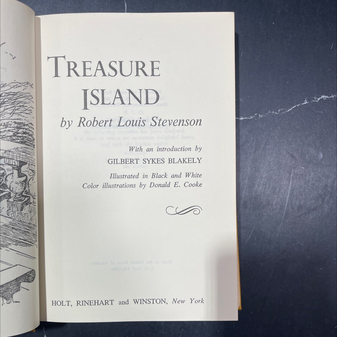 treasure island book, by robert louis stevenson, 1961 Hardcover image 2