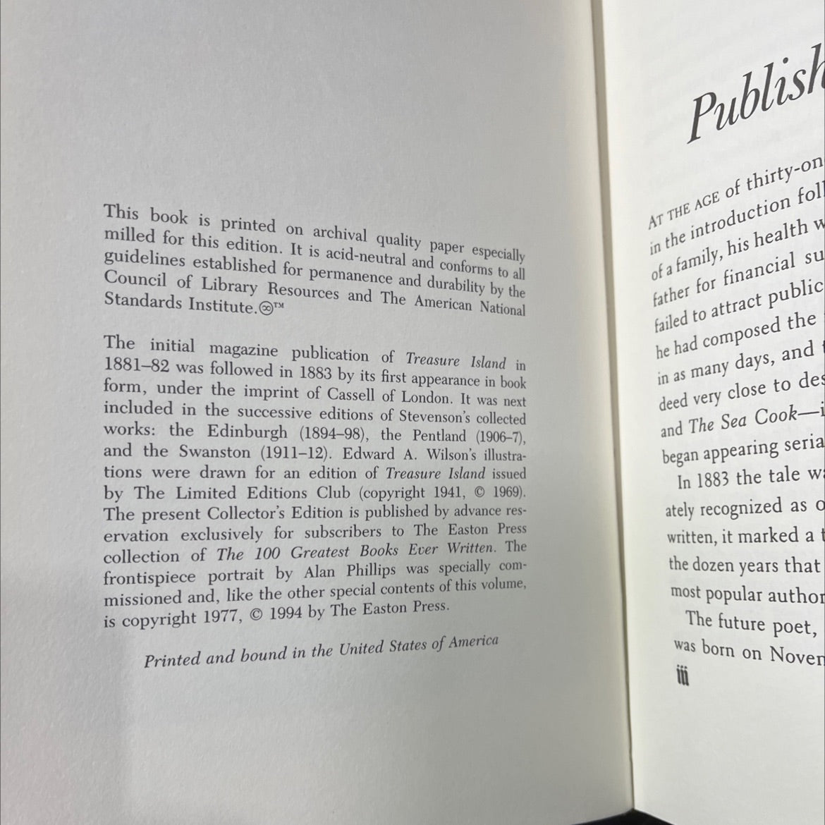 treasure island book, by robert louis stevenson, 1994 Leather image 3