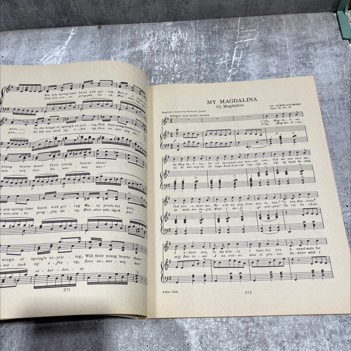 treasured polish songs with english translations book, by Josepha K. Contoski, 1953 Paperback image 4