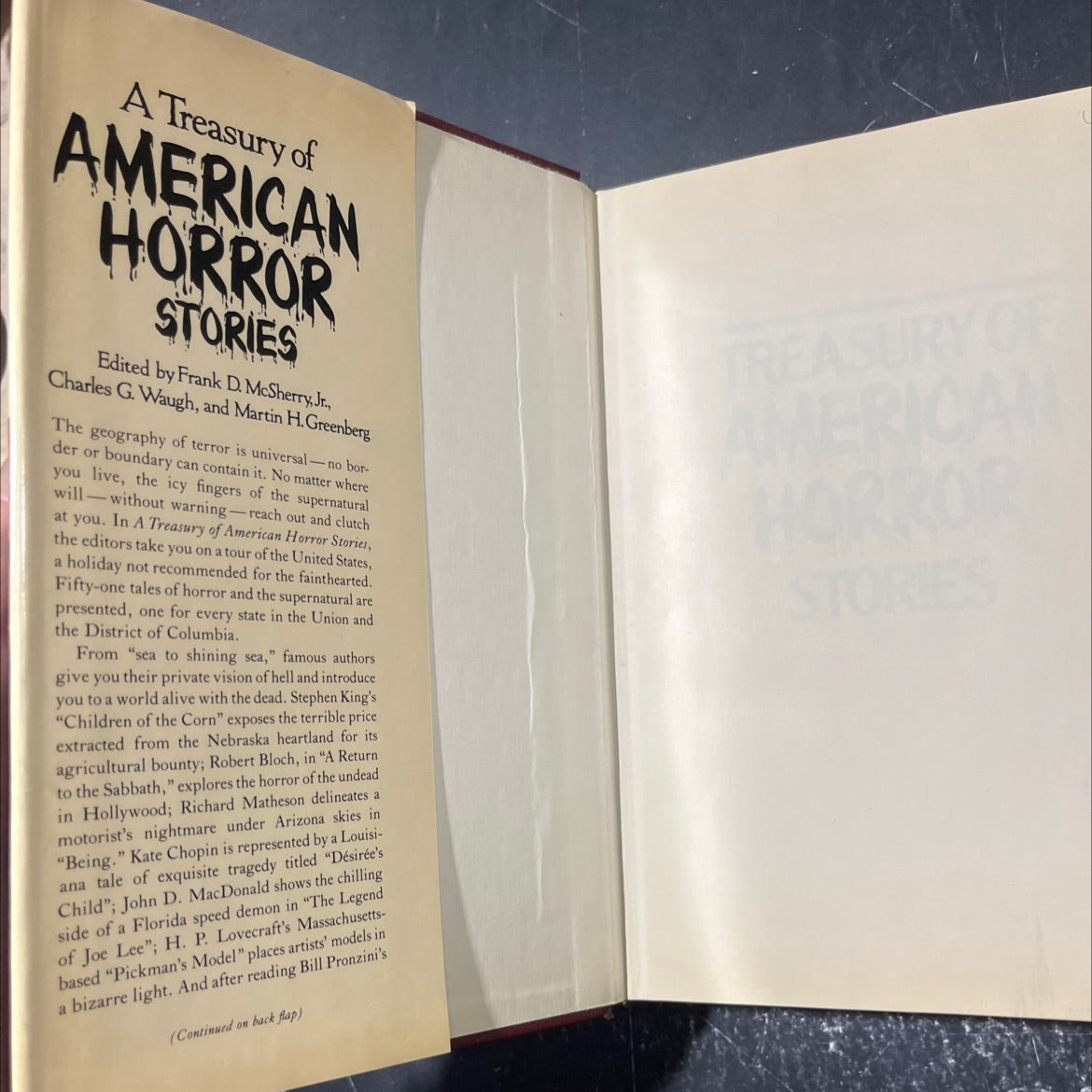 treasury of american horror stories book, by Frank D. McSherry Jr., Martin H. Greenberg, Charles G. Waugh, 1985 image 4