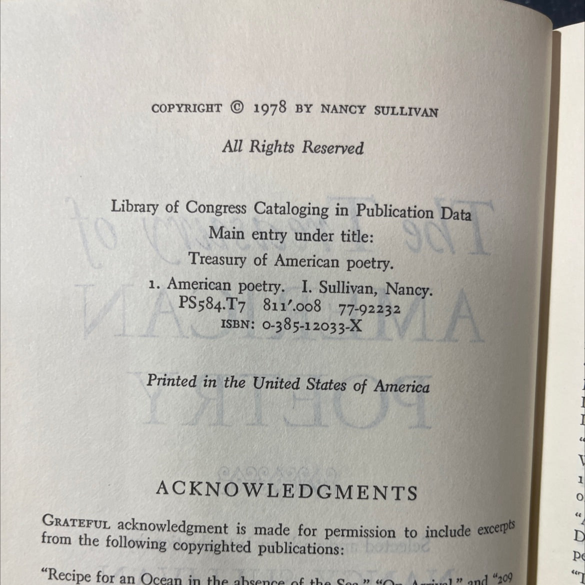 treasury of american poetry book, by nancy sullivan, 1978 Hardcover image 3