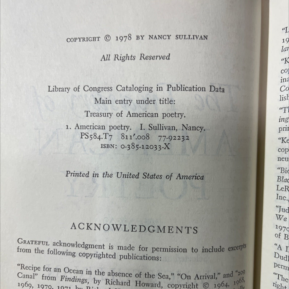 treasury of american poetry book, by nancy sullivan, 1978 Hardcover image 3