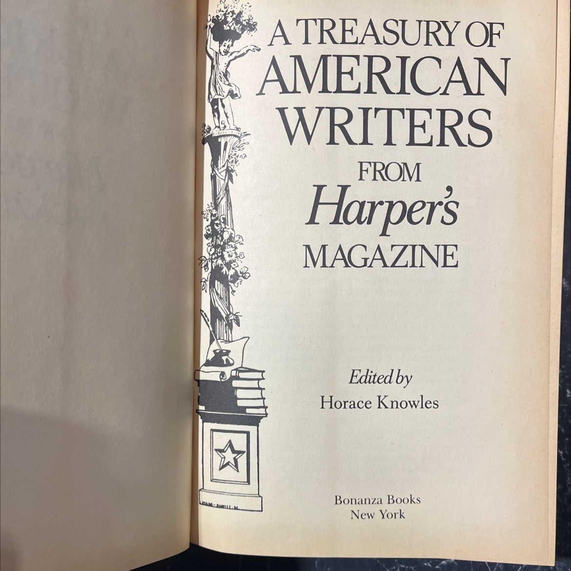 treasury of american writers from harper's magazine book, by Horace Knowles, 1985 Hardcover image 2