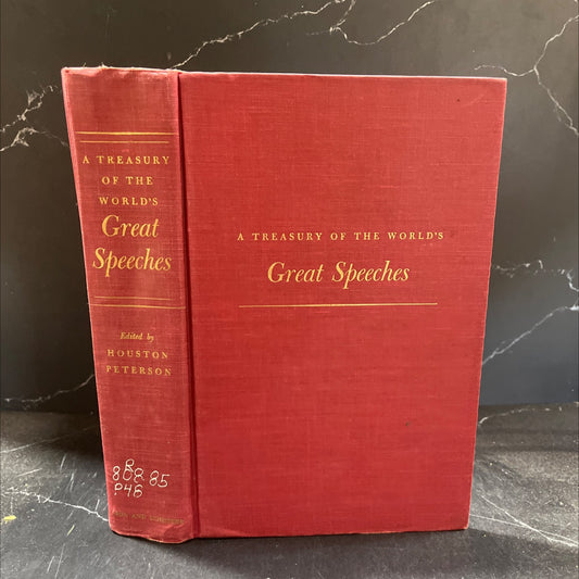 treasury of the world's great speeches book, by houston peterson, 1954 Hardcover image 1