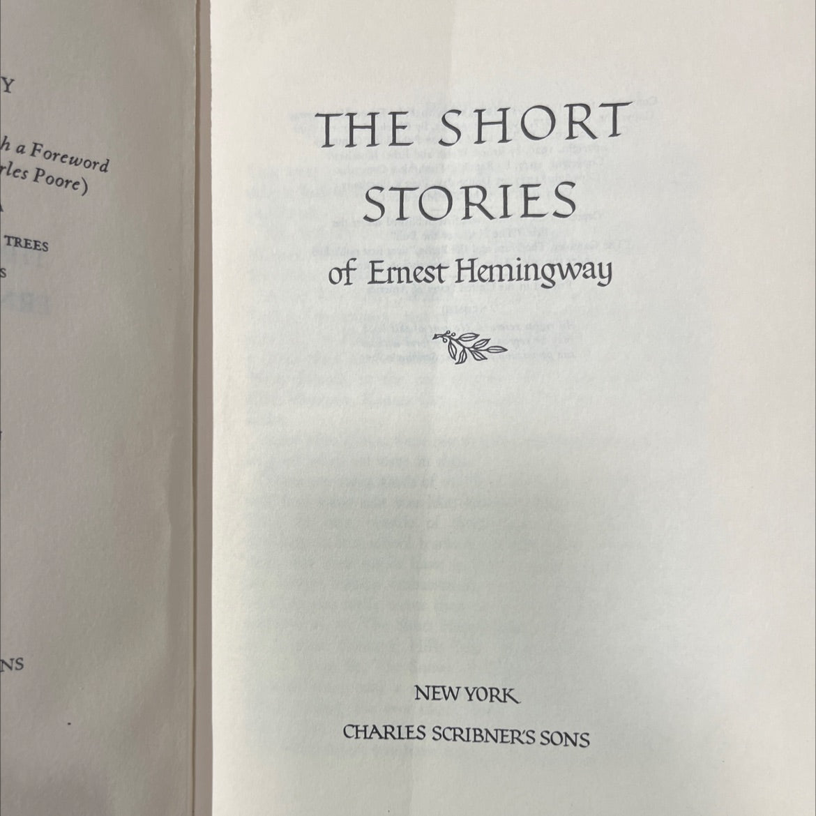 trees the short stories of ernest hemingway book, by ernest hemingway, 1953 Hardcover image 2