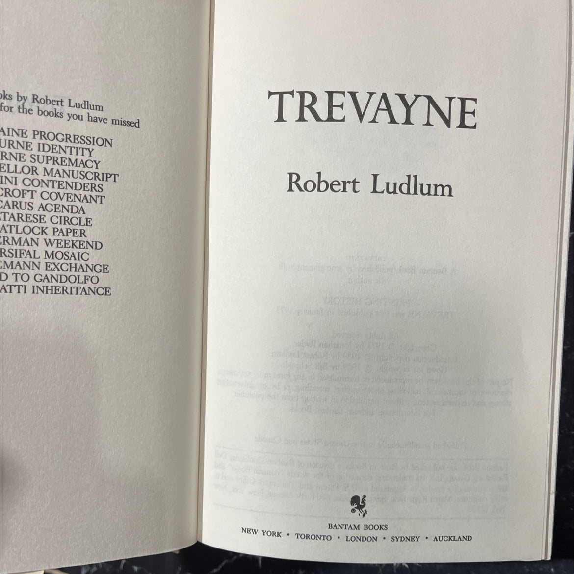 trevayne book, by Robert Ludlum, 1989 Hardcover image 2