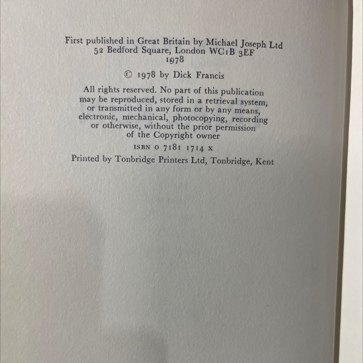 trial run book, by dick francis, 1978 Hardcover image 3