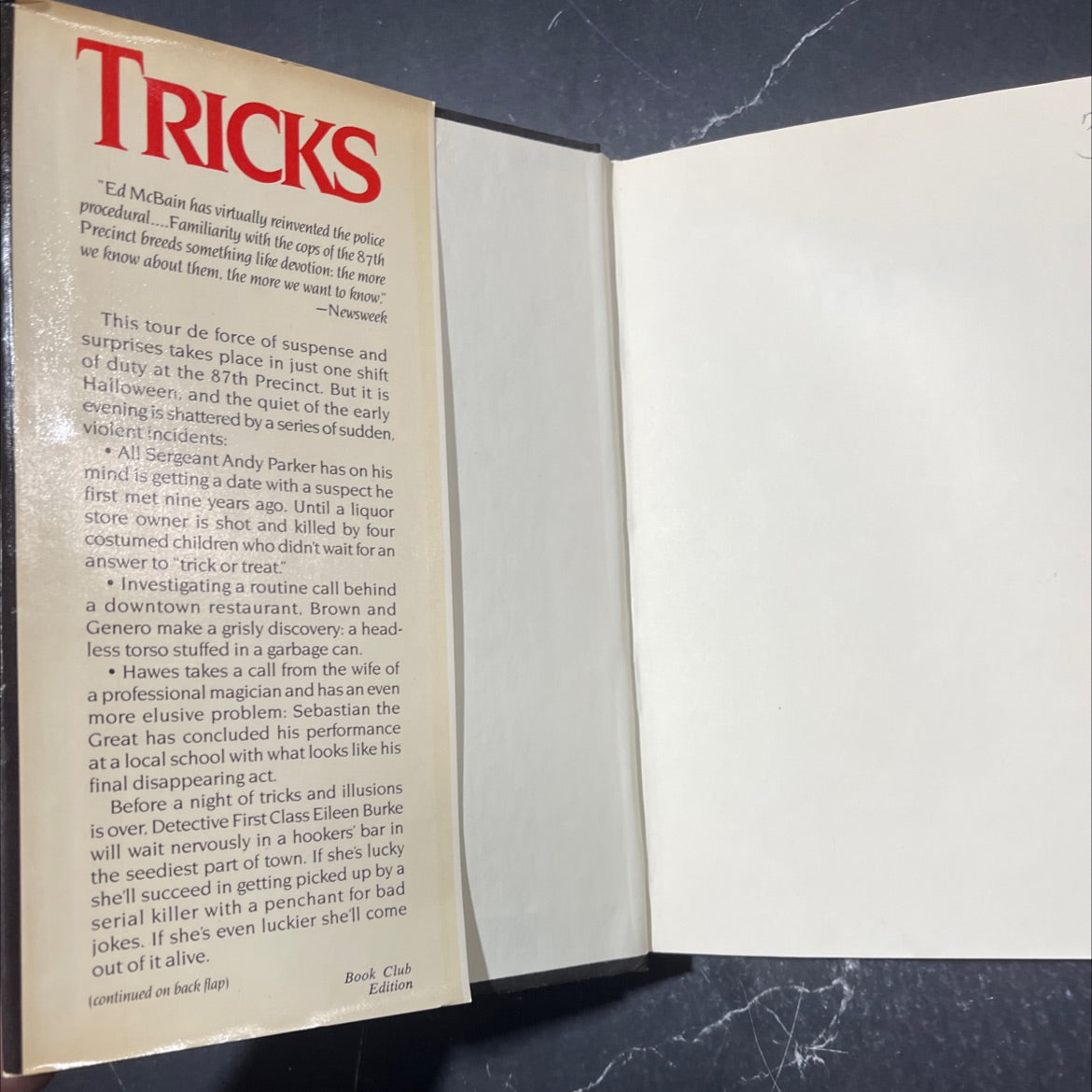 tricks book, by ed mcbain, 1987 Hardcover image 4