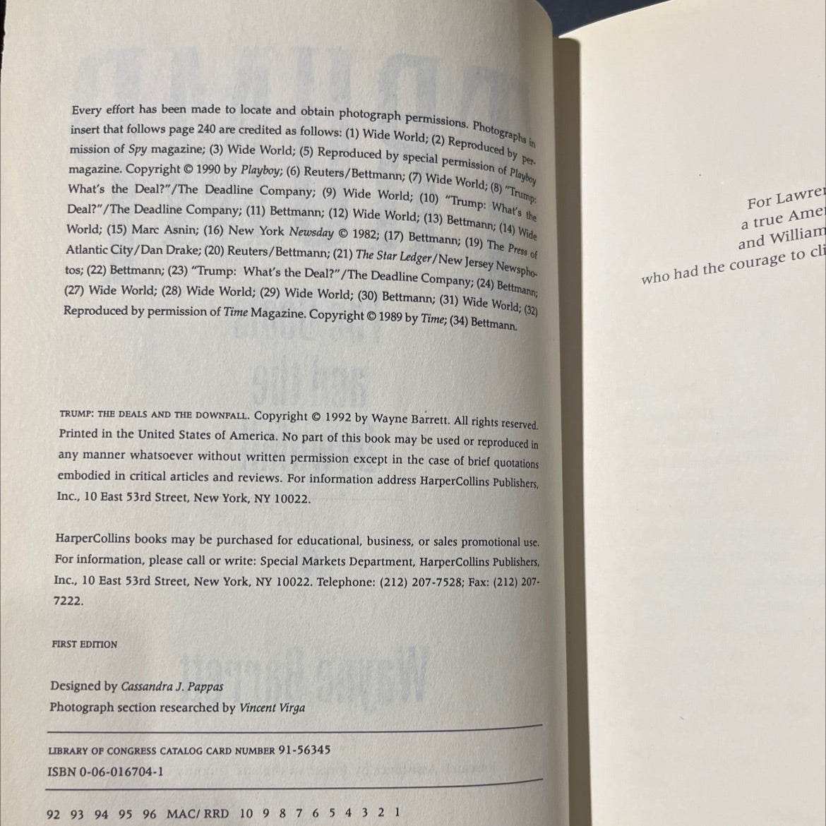 trump the deals and the downfall book, by Wayne Barrett, 1992 Hardcover image 3