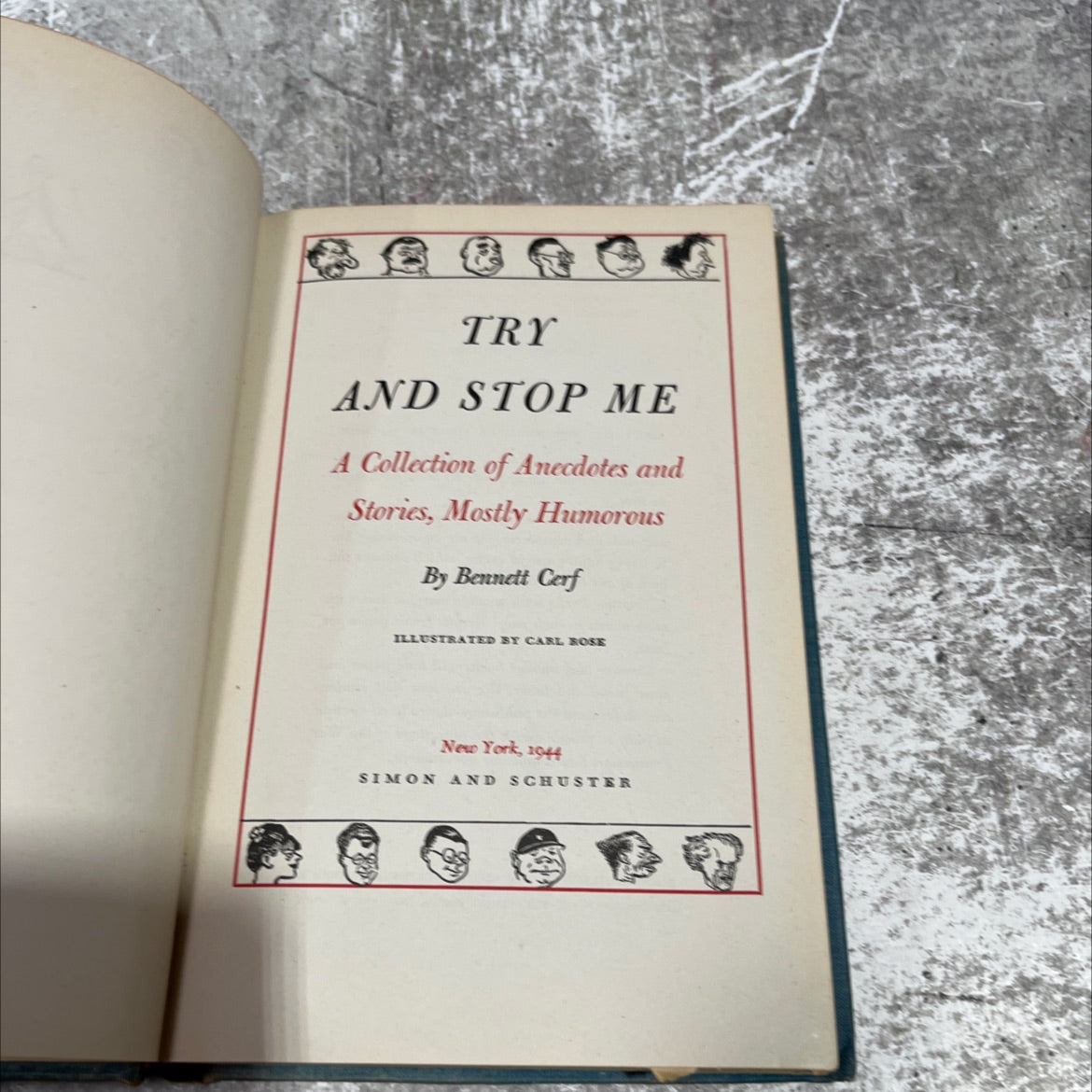 try and stop me a collection of anecdotes and stories mostly humorous book, by bennett cerf, 1944 Hardcover image 2